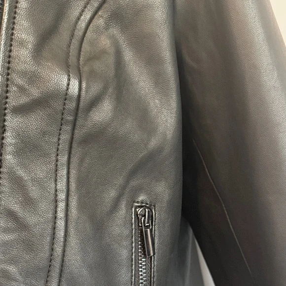 BADGLEY MISCHKA Women's Black Leather Jacket - Picture 4 of 15